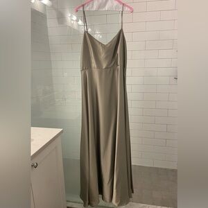 Show Me Your MuMu Faith Maxi Dress in Moss Green Luxe Satin